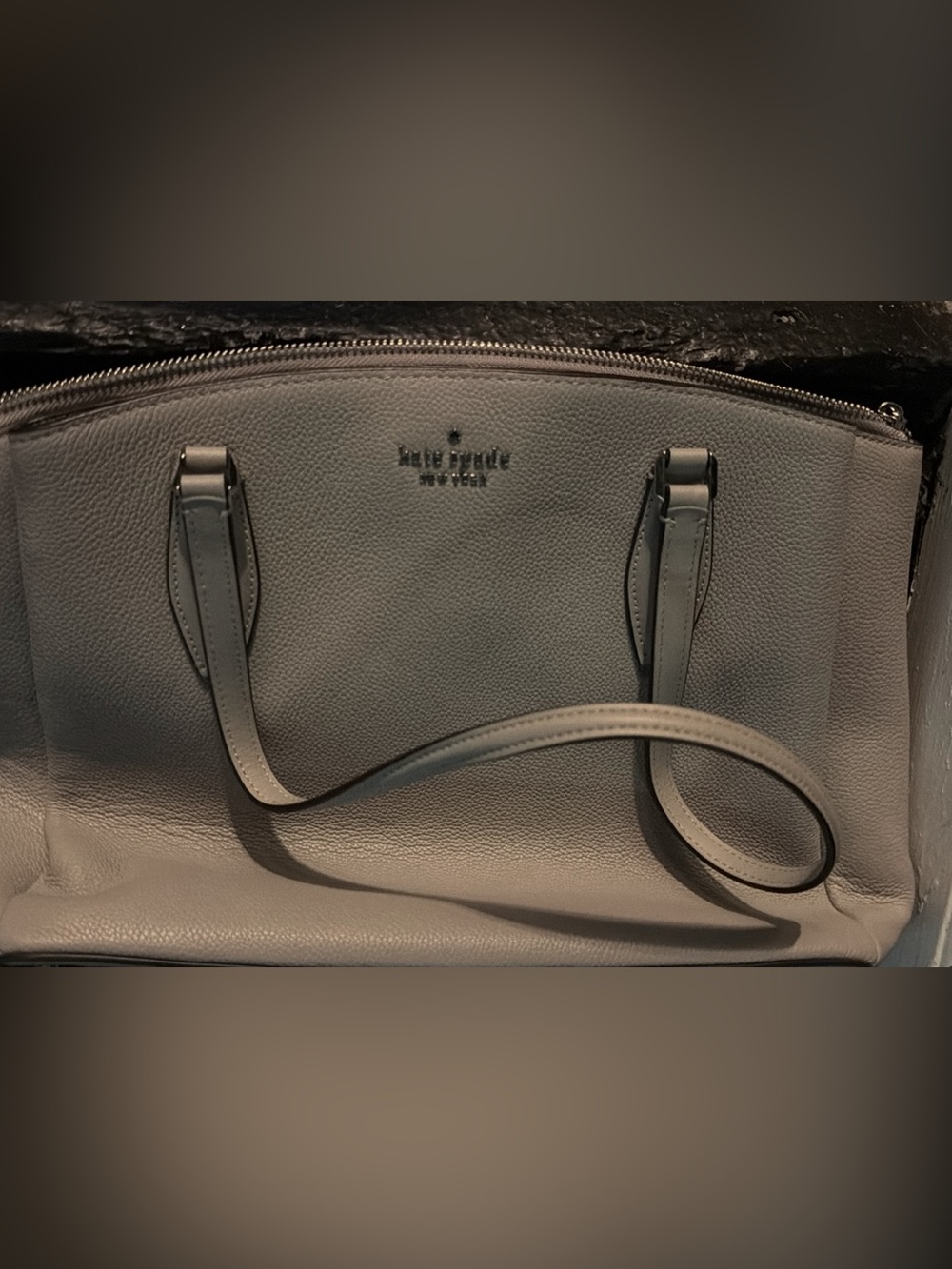kate spade gray leather tote